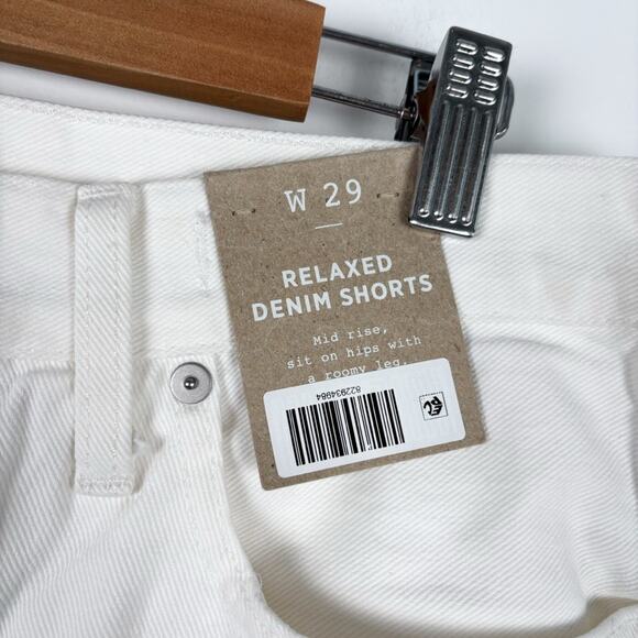 NWT‎ Madewell White Relaxed Denim Cut Off Shorts - Picture 4 of 5